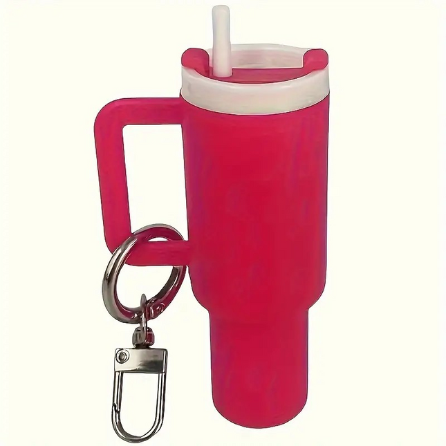 Mini Water Cup Keychain – Detachable Lipstick Holder & Bag Charm for Daily Use