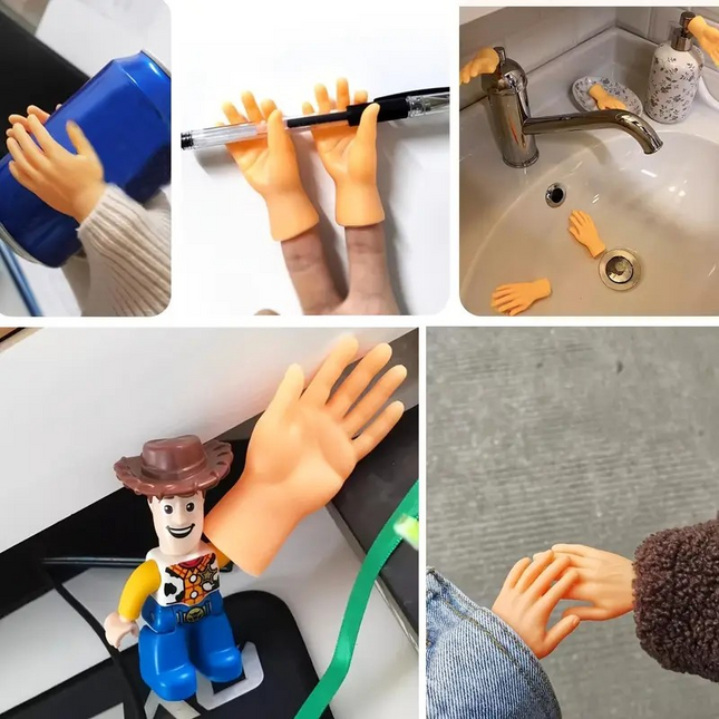 Realistic Mini Finger Hands (2pc) – Hilariously Fun Tiny Hands for Jokes, Costumes & Pranks! 🖐😂✨
