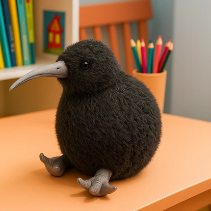 Kiwi Bird Plush Toy – Soft Stuffed Animal with Realistic Features, Brown & White – NZ-Inspired Gift for Kids, Teens & Adults