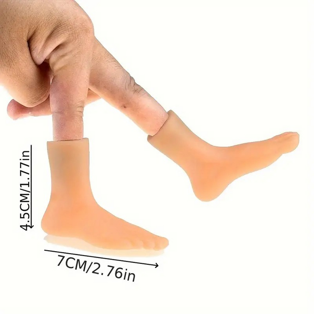 Foot Finger Puppets – Quirky Rubber Gag Gift (Left & Right Pair)