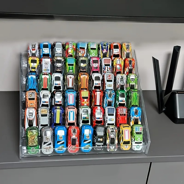 Multi-Tier Clear Acrylic Display Stand – Stackable Organizer for Toy Cars, Collectibles & Jewelry