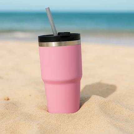 20oz Ice Topper Cup – Portable Double-Layer Stainless Steel Insulated Car Cup