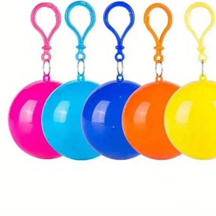 Portable Waterproof Emergency Rain Poncho – Compact Travel Poncho in Keychain Ball for Outdoor Use