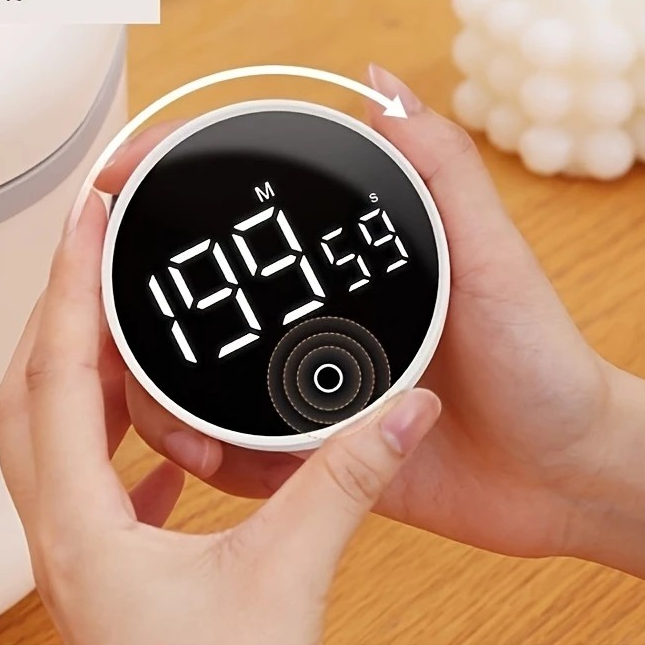 Rotating Countdown Timer – Silent Desktop Alarm Clock for Focus, Study, and Cooking
