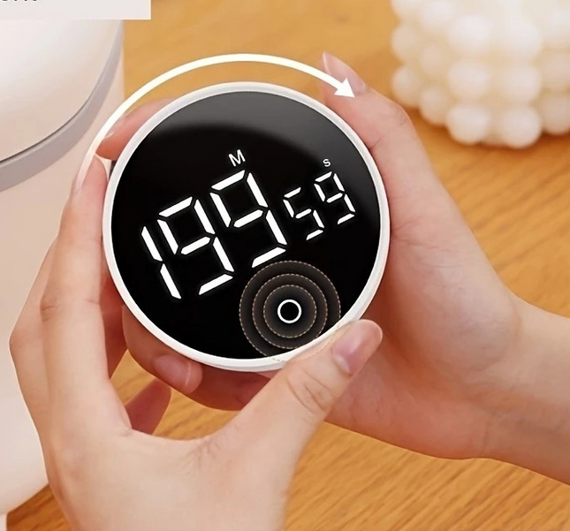 Rotating Countdown Timer – Silent Desktop Alarm Clock for Focus, Study, and Cooking
