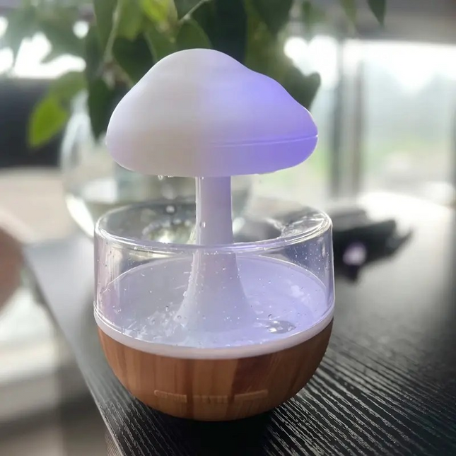 Raindrop Design Night Light & Humidifier – USB Rechargeable, Silent Air Moisturizer for Bedrooms, 4L Capacity