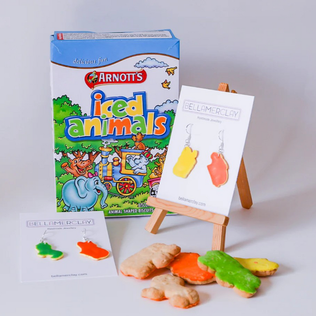 Random Ice Animal Biscuits Earrings – Handmade Polymer Clay by Bellamerclay