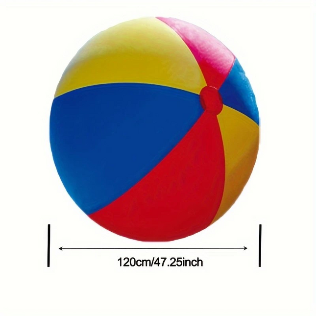 Giant Inflatable Beach Ball – 120cm Outdoor Fun Ball for Schools, Sports Days & Parties (Red, Yellow, Blue)