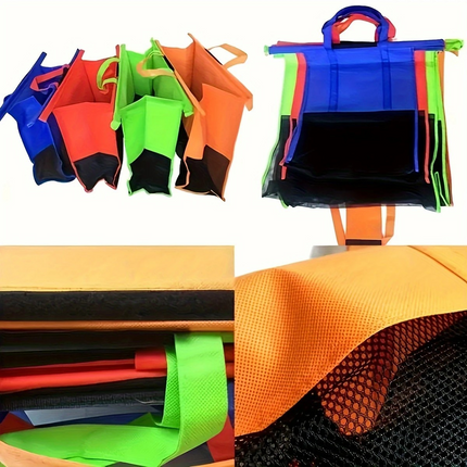 4-Pack All-In-One Heavy-Duty Grocery Cart Bags – Reusable Shopping and Storage Made Easy