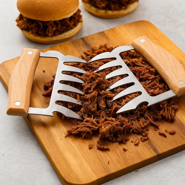 Stainless Steel BBQ Meat Shredder – Bear Claw Design, Heavy-Duty Tenderizer & Puller for Grilling, Smoking & Kitchen Prep
