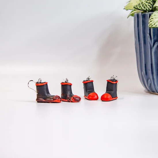 Gumboot Dangles – Handmade Polymer Clay Earrings by bellamerclay