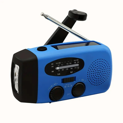 Emergency Radio with Solar & Hand Crank – 2000mAh FM/AM/WB Radio with USB Charging