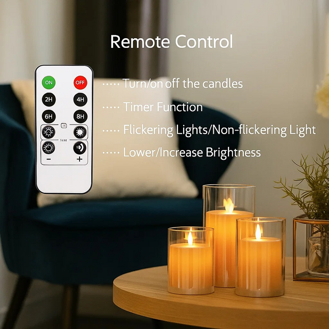 LED Lights for Home Electronic Candle LED Candle Decoration LED Glass Candle