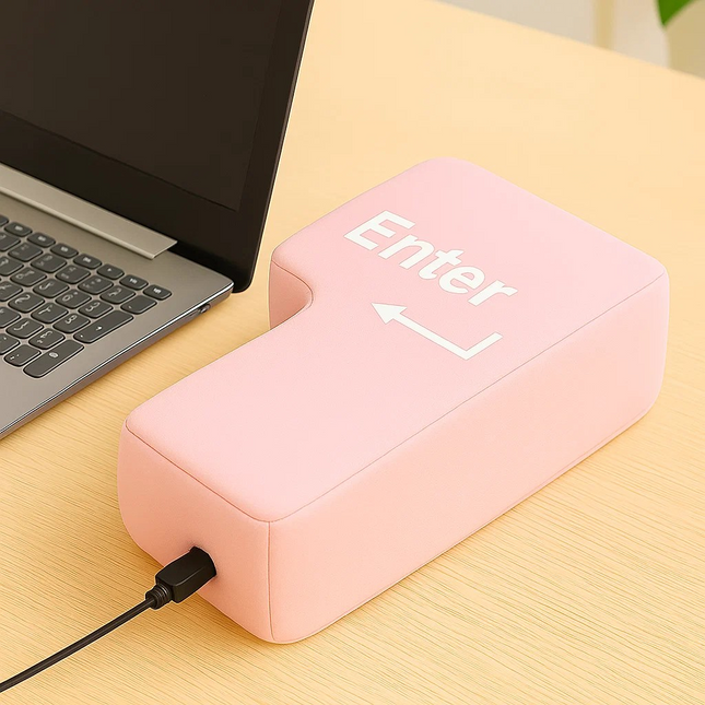 Giant Enter Key Pillow – Oversized Stress Relief Button for Desk & Office Fun