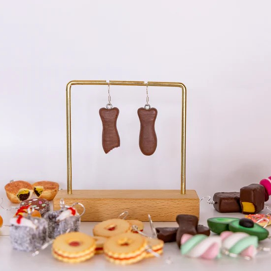 Chocolate Fish Earrings – Handmade Polymer Clay by Bellamerclay