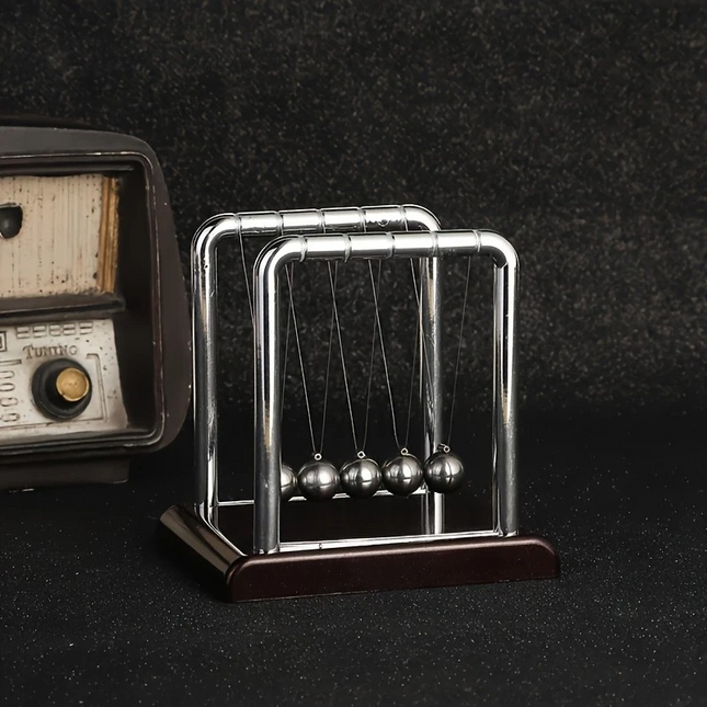 Mini Newton’s Cradle – Small Stainless Steel Balance Ball Desk Toy