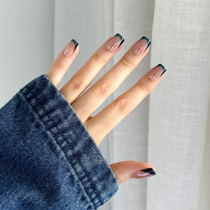 Black Tip Pressing nails gel gloss nz