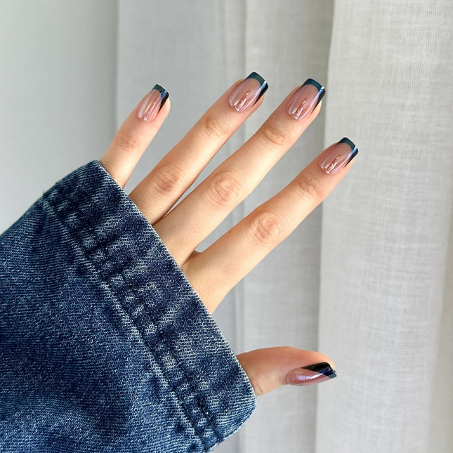 Black Tip Pressing nails gel gloss nz