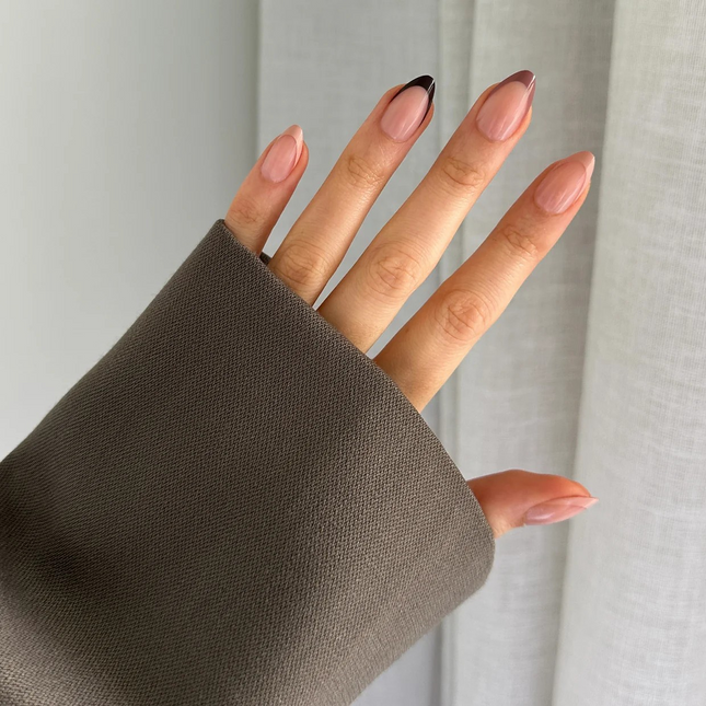 Brown Tip gel press on nails by pressing nails new zealand