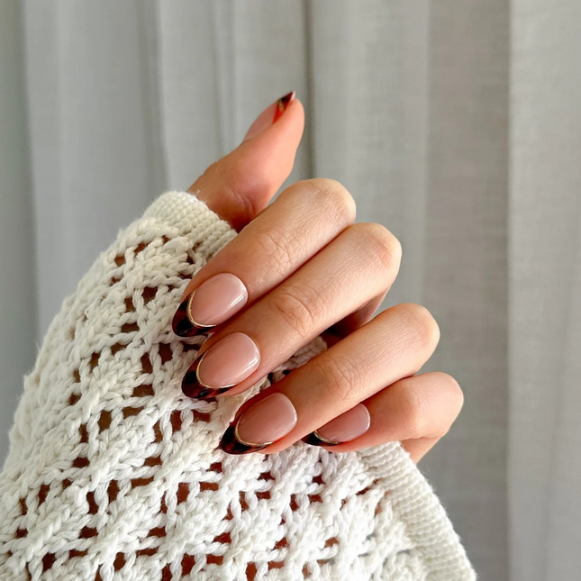 Leopard Tip Gel Press-On Nails by Pressing Nails New Zealand