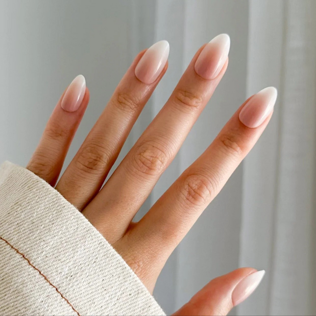 Ombré Almond Gel Press-On Nails by pressing nails new zealand