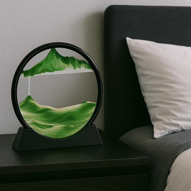 3D sand Art Hour Glass Green

