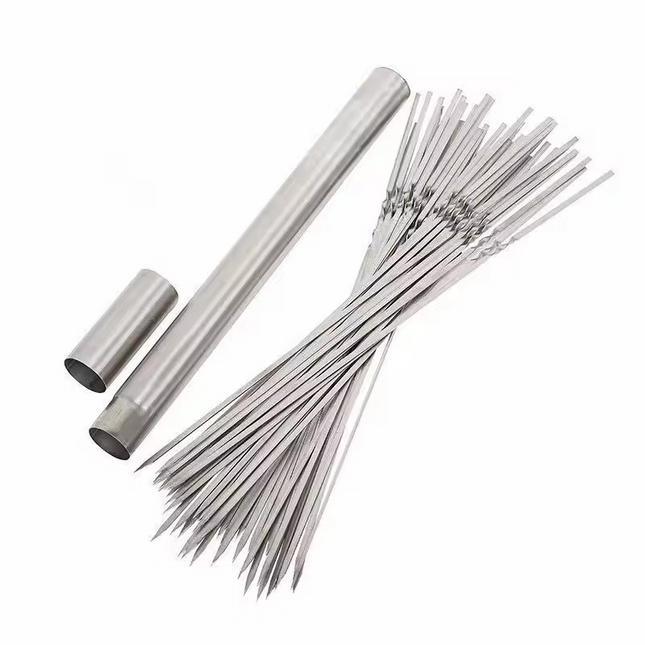 Stainless Steel Barbecue Skewer 10pc with Storage Tube
