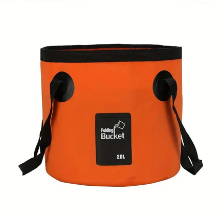 20L Compact Foldable Bucket – Durable Leak-Proof Water Storage for Camping, Travel & Outdoor Use (Orange)