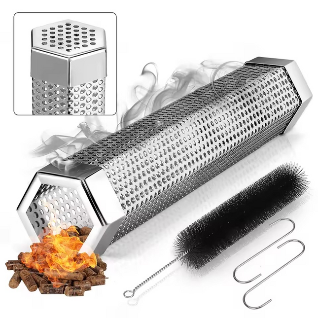 Pellet Smoker Tube, 12 Inch Stainless Steel Wood Pellets