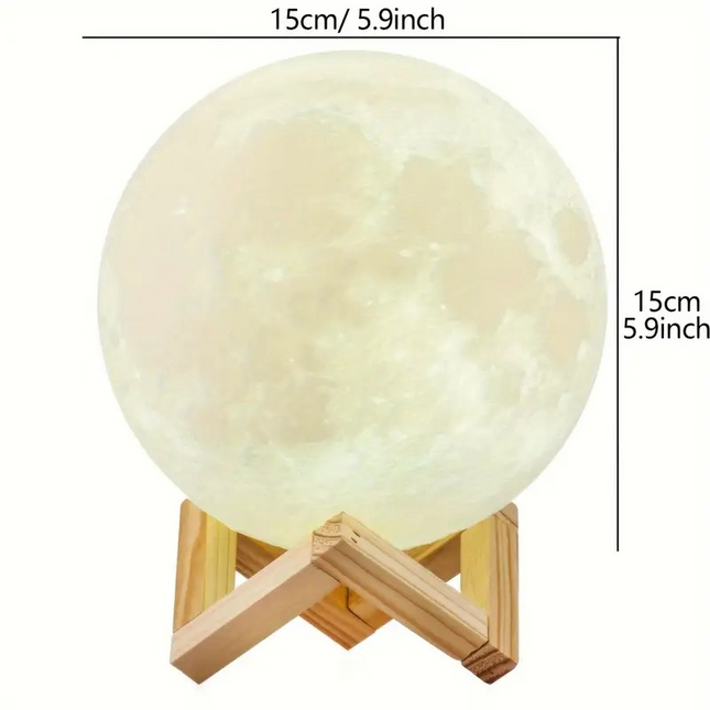 18cm LED Moon Lamp – USB Rechargeable Night Light for Cozy Ambience