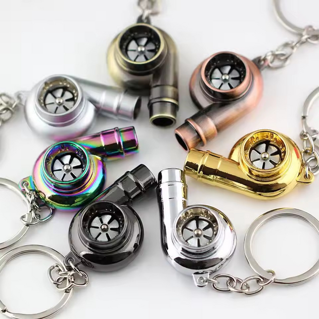 Turbo Keychain – Spinning Turbocharger Keyring for Car Enthusiasts