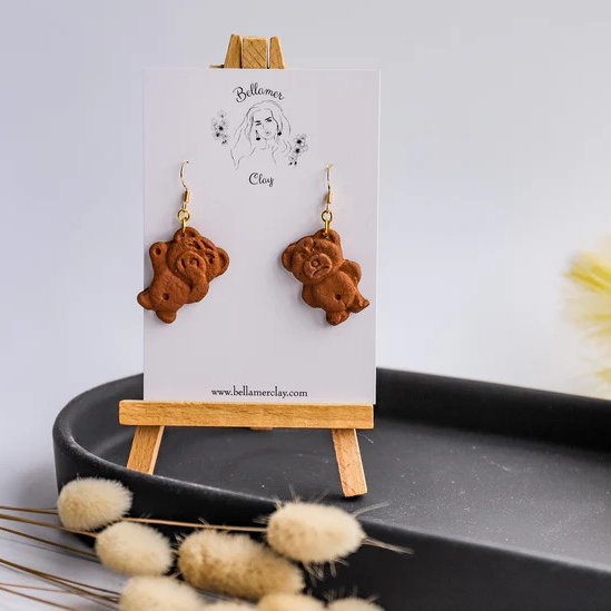 Tiny Teddys Earrings – Handmade Polymer Clay by bellamerclay