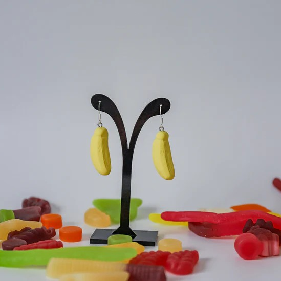 Banana Lolly Earrings – Handmade with polymerclay by Bellamerclay