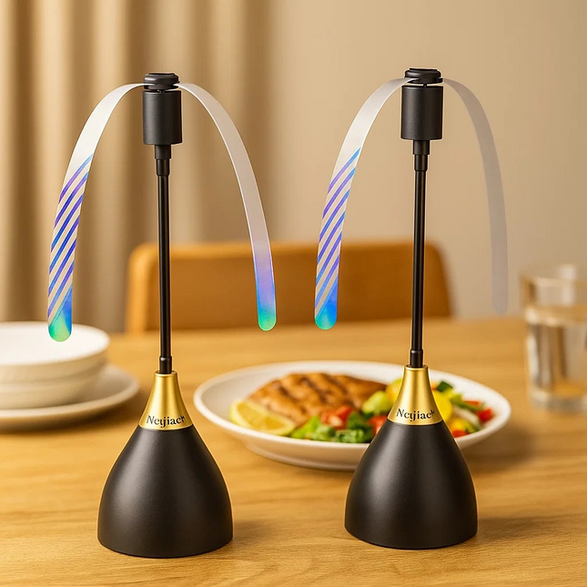 two black fly swatter fans