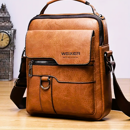 Men’s Vintage Crossbody Shoulder Bag – Adjustable Strap, Multi-Compartment Design for Business & Casual Use