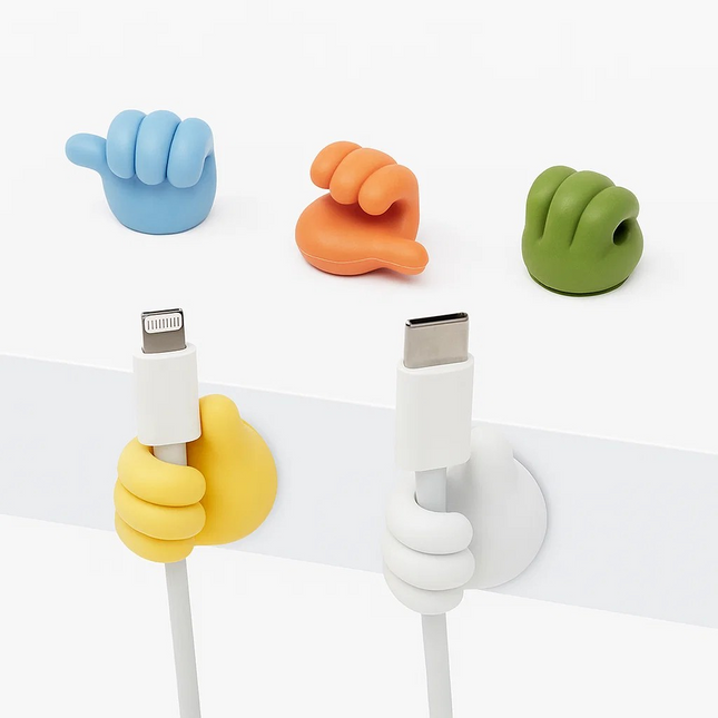 Cable Organizer Clips – 5-Pack Adhesive Thumb-Shaped Cord Holders for Home & Office