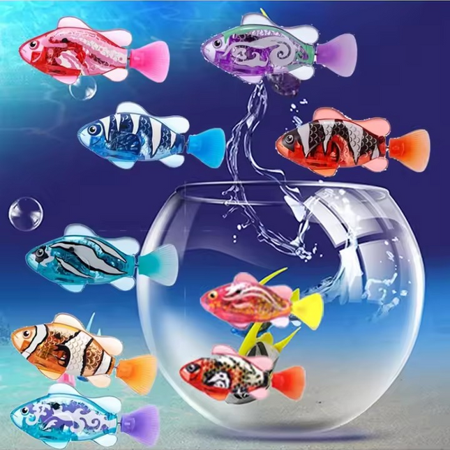 Interactive Electric Fish Toy – LED Light-Up Swimming Robot for Kids & Pets 🐠✨💦