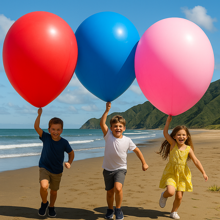Giant balloons on the beach – fun oversized inflatable balloons for outdoor parties and events – Lowkey.co.nz New Zealand gift store