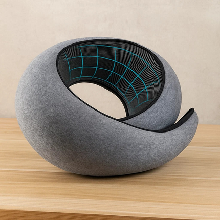 Grey neck pillow – soft travel cushion for flights, cars and comfort – Lowkey.co.nz New Zealand gift store