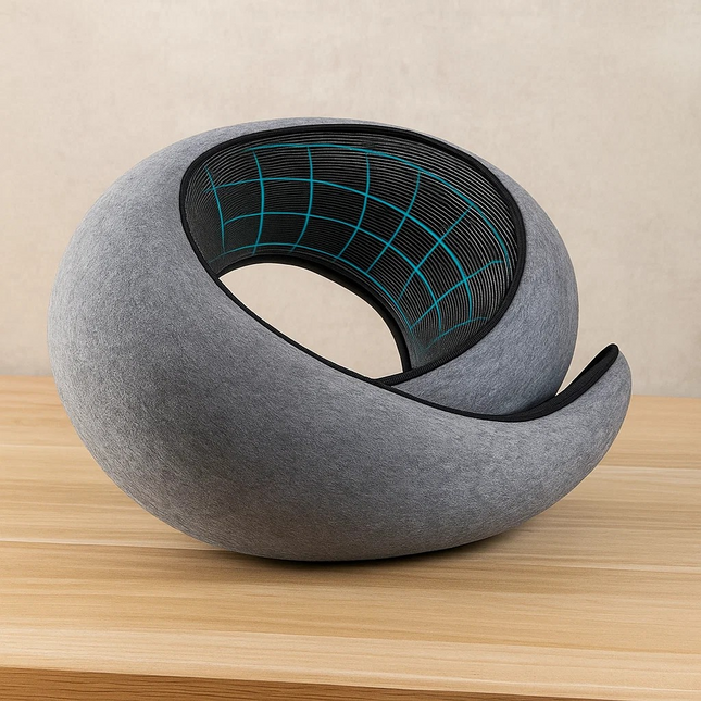 Grey neck pillow – soft travel cushion for flights, cars and comfort – Lowkey.co.nz New Zealand gift store
