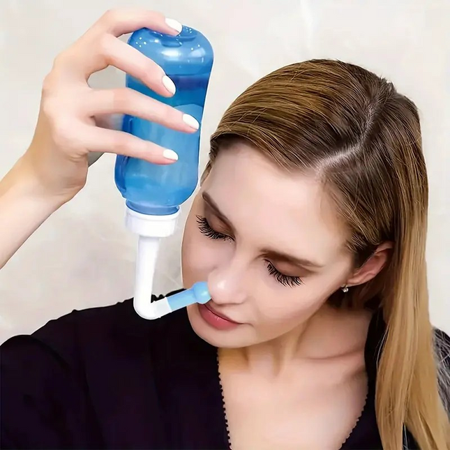 Nasal Rinse Bottle – 500ml BPA-Free Sinus Cleaner with Interchangeable Tips
