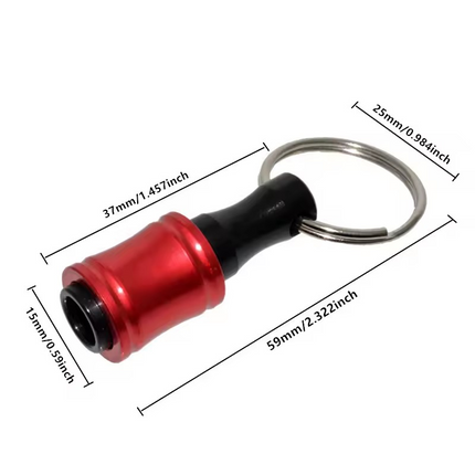 hex drill bit holder single red
