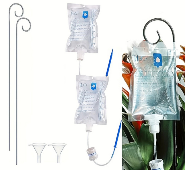 2pcs Automatic Plant Watering Spikes – Indoor Garden Drip Irrigation System for Travel & Home