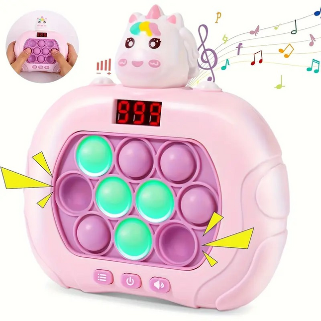 Unicorn Interactive Pop Fidget Game – LED Sensory Toy with 6 Fun Modes for Kids 🦄🎮✨