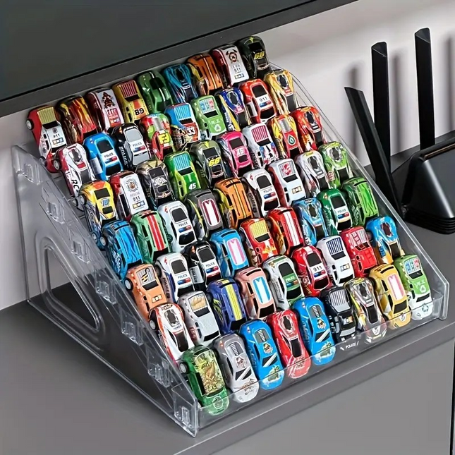 Multi-Tier Clear Acrylic Display Stand – Stackable Organizer for Toy Cars, Collectibles & Jewelry