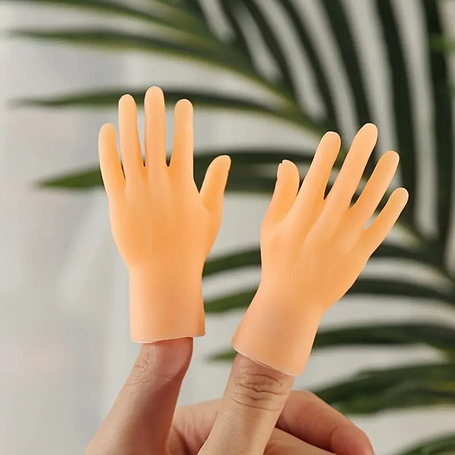 Realistic Mini Finger Hands (2pc) – Hilariously Fun Tiny Hands for Jokes, Costumes & Pranks! 🖐😂✨