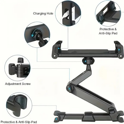 Universal Car Headrest Tablet Holder – Adjustable Mount for iPad, Tablets & Devices 11.9–32.7cm