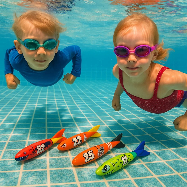 Kids pool diving toy set – fun underwater swim training toys for children – Lowkey.co.nz New Zealand gift store