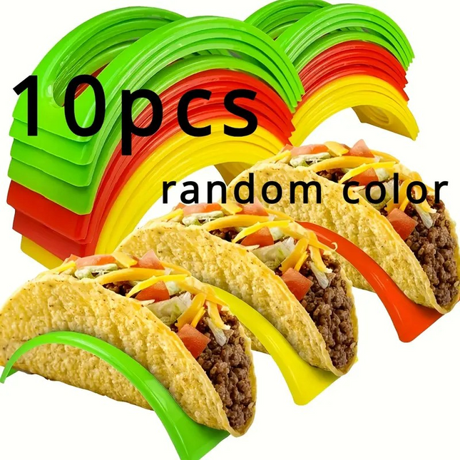 Taco Holders – Colorful Plastic Stands for Soft & Hard Shell Tacos (10-Pack)