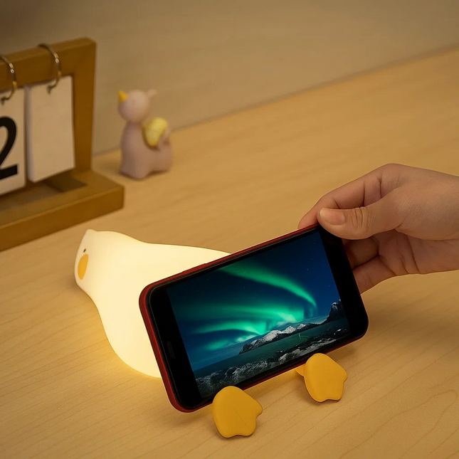 Cute Squishy Duck LED Night Light – Touch Control Bedside Lamp with 3-Level Dimming & Timer